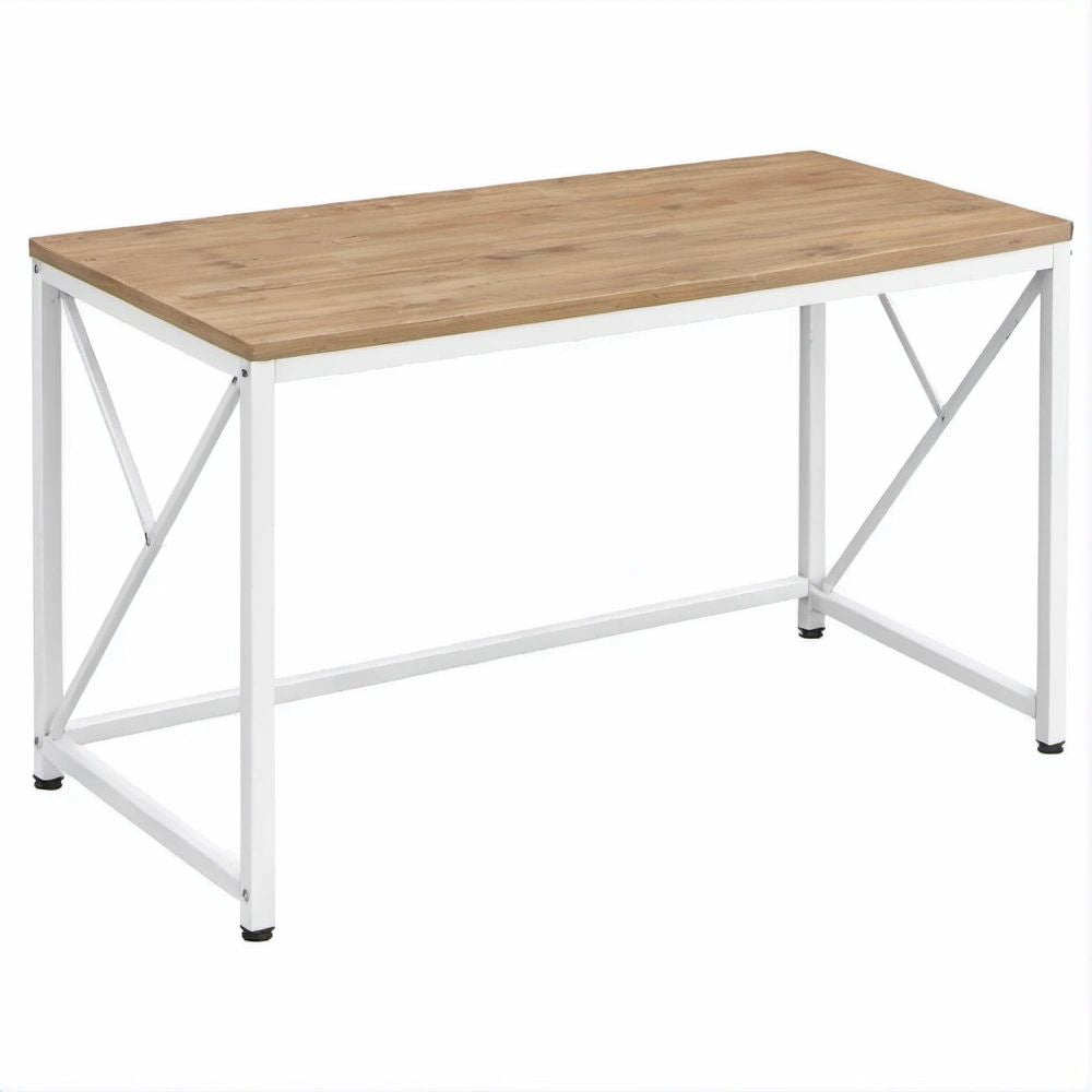 Brown and White Rectangular Computer Desk, 47.2 x 23.6 x 29.5 in